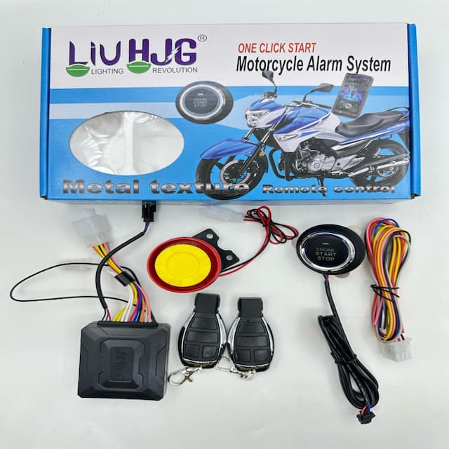 LIU HJG Push Button One-Way Bike Alarm Kit (Siren, Flashing Light 125 dB)