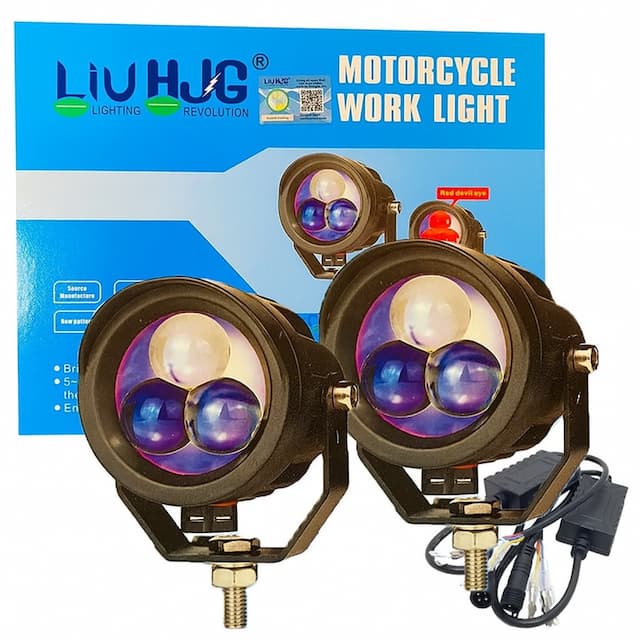 HJG 3 Lens Projector Fog Light 120 Watt Compatible With All Bike and Car