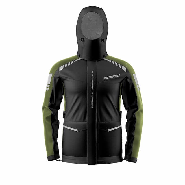 MOTOWOLF RC1 Raincoats Genuine Product 100% Waterproof Olive