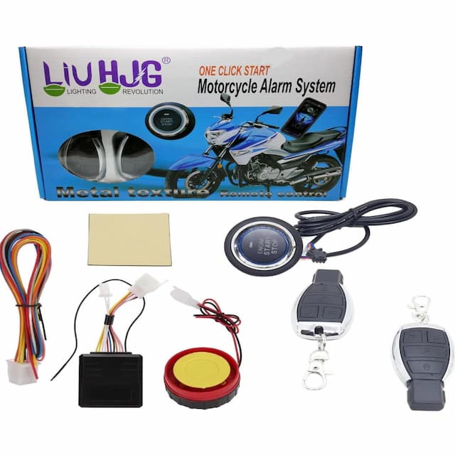 LIU HJG Push Button One-Way Bike Alarm Kit (Siren, Flashing Light 125 dB)