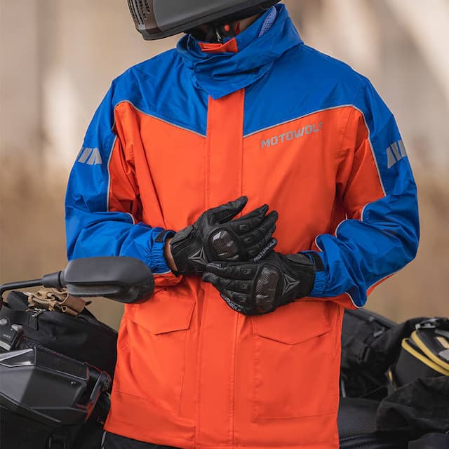 MOTOWOLF MDL0403B V4 Raincoats Genuine Product 100% Waterproof Orange