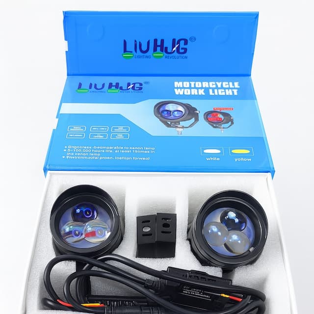 HJG 3 Lens Projector Fog Light 120 Watt Compatible With All Bike and Car