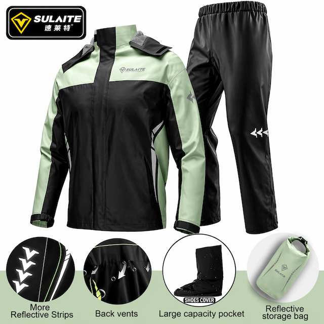 Sulaite 100% Waterproof Original Authentic OLIVE Raincoat