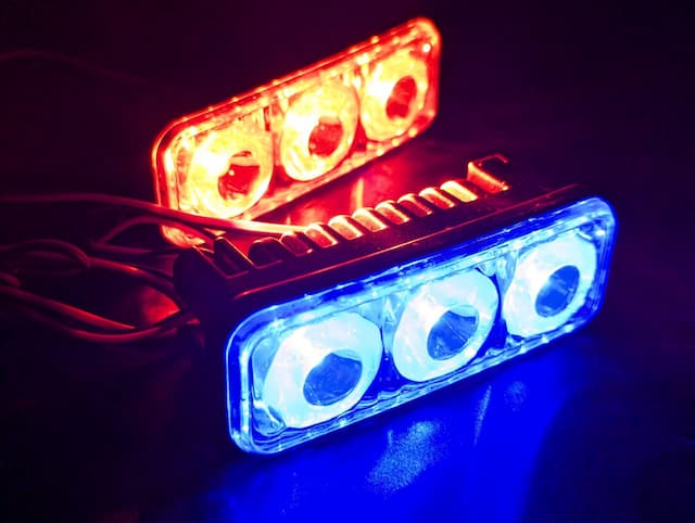 Motorcycle police red+blue flashing Lamp