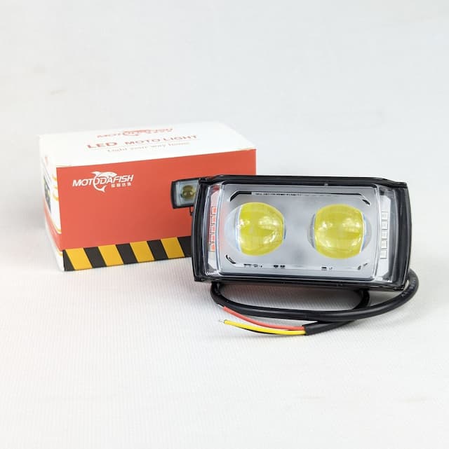 Dual Lens Projector Driving LED Fog Work Light 4 Color Light Projector Spotlight For Bike Car Jeeps White+Yellow Mix Flash Bar Light