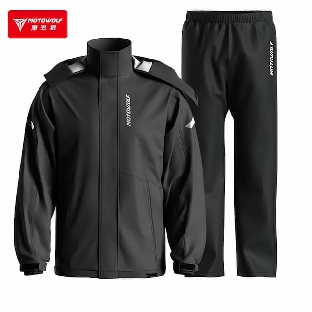 MOTOWOLF MDL0405 Raincoats Genuine Product 100% Waterproof Black