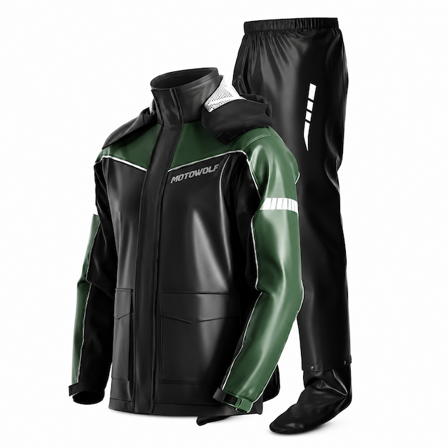 MOTOWOLF MDL0403B V4 Raincoats Genuine Product 100% Waterproof Olive