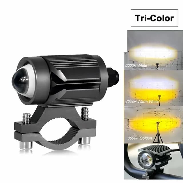 Two-color U1 LED Driving Fog Lights || Motorcycle LED Fog Lights Projector with External Lens Light