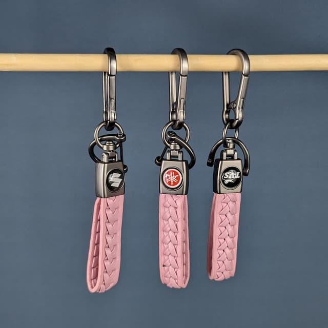 Leather Bike Keychain for Yamaha, Suzuki, TVS