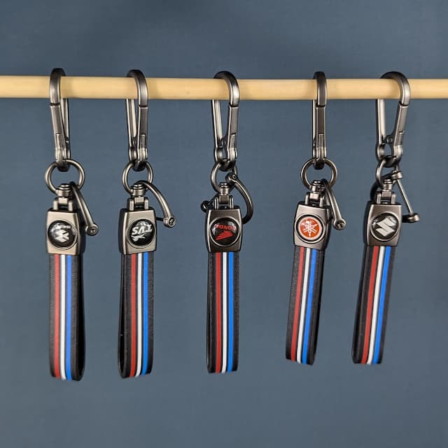Leather Bike Keychain for Yamaha, Suzuki, TVS, Honda and Bajaj
