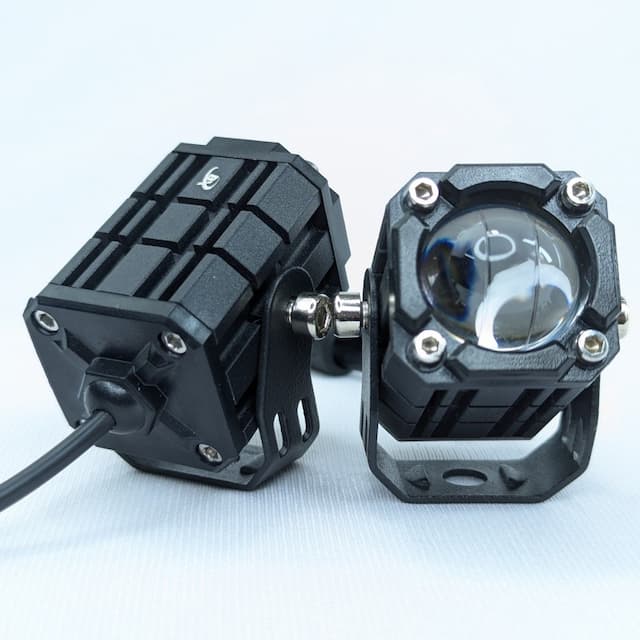 Motorcycle LED Spotlight Light Off-road Vehicle Modified Bi-color Lens Exterior LED Yellow Light and White Light Two Modes