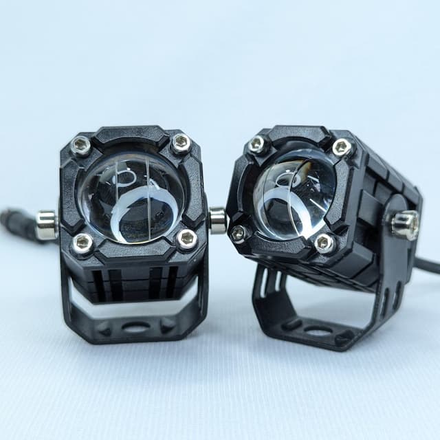 Motorcycle LED Spotlight Light Off-road Vehicle Modified Bi-color Lens Exterior LED Yellow Light and White Light Two Modes