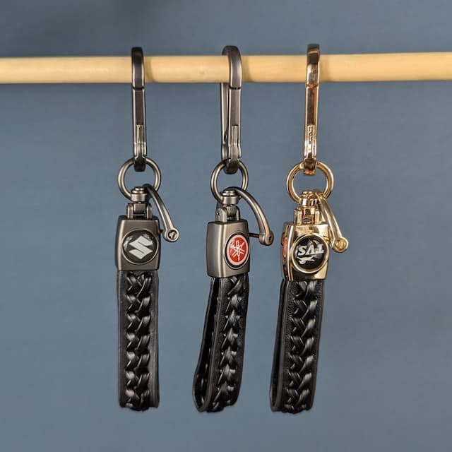 Beni Leather Bike Keychain for Yamaha, Suzuki and TVS